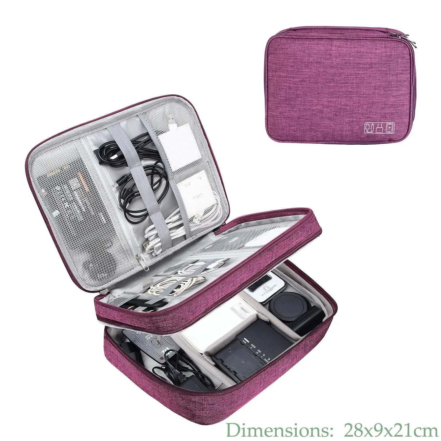 Sac de rangement pour câbles 3 tailles, étui de voyage portable pour câbles et chargeurs 7