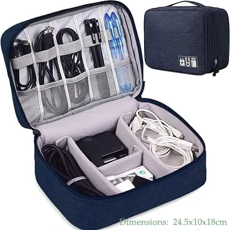 Sac de rangement pour câbles 3 tailles, étui de voyage portable pour câbles et chargeurs 9