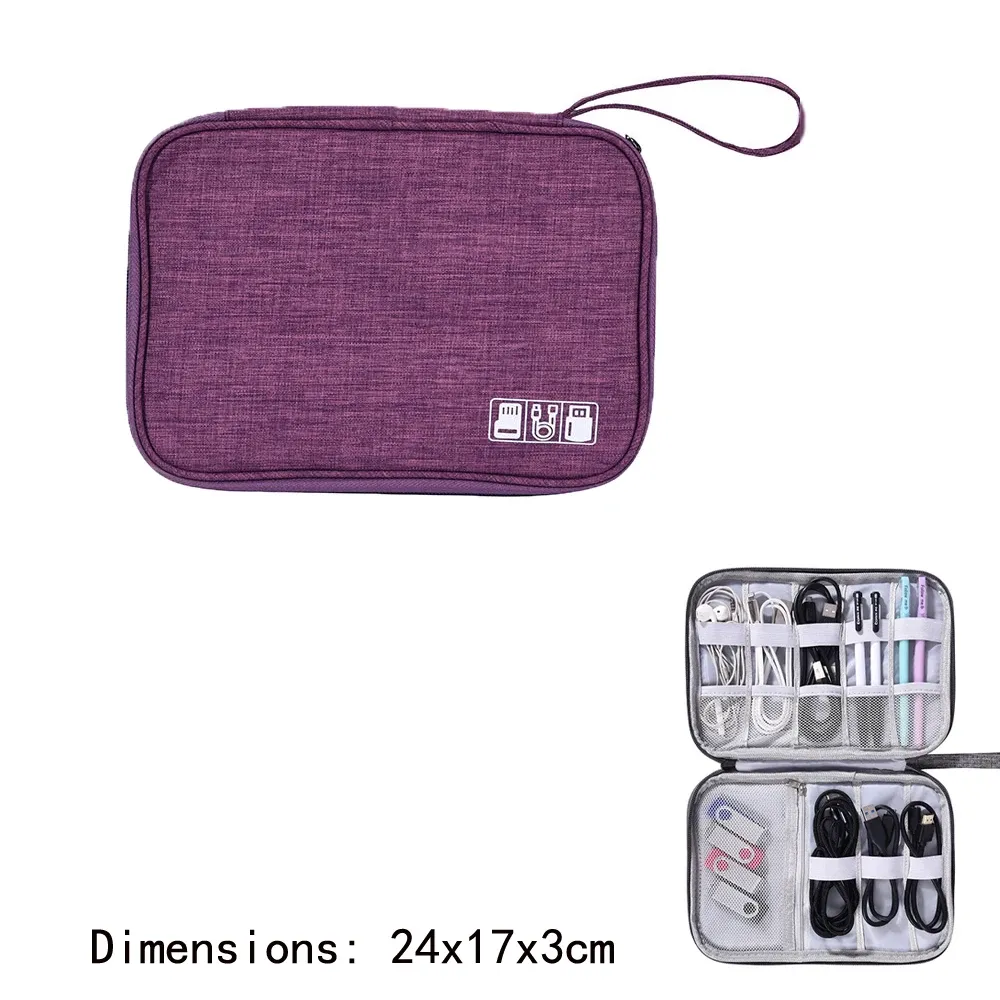 Sac de rangement pour câbles 3 tailles, étui de voyage portable pour câbles et chargeurs 10