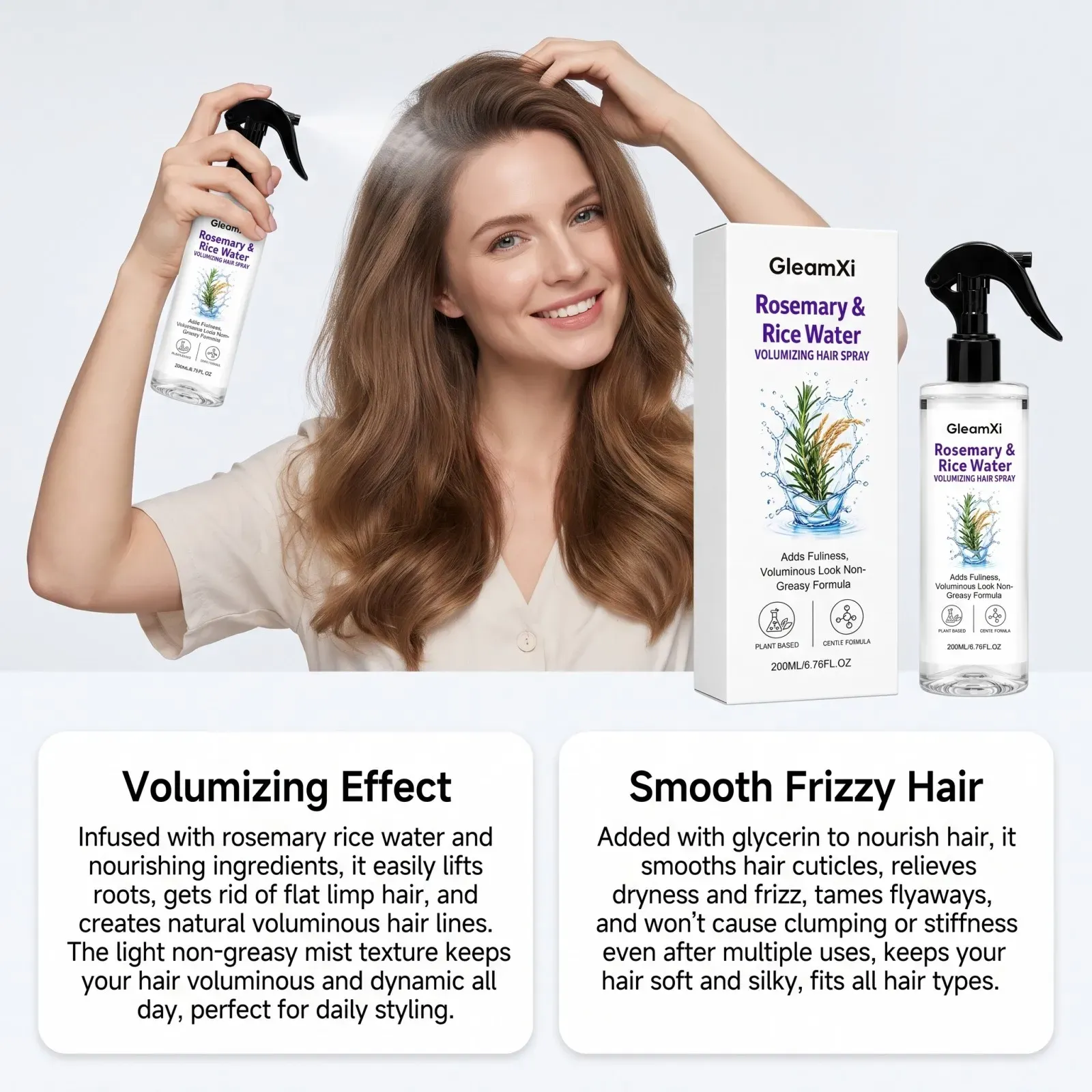 Application du spray volumisant