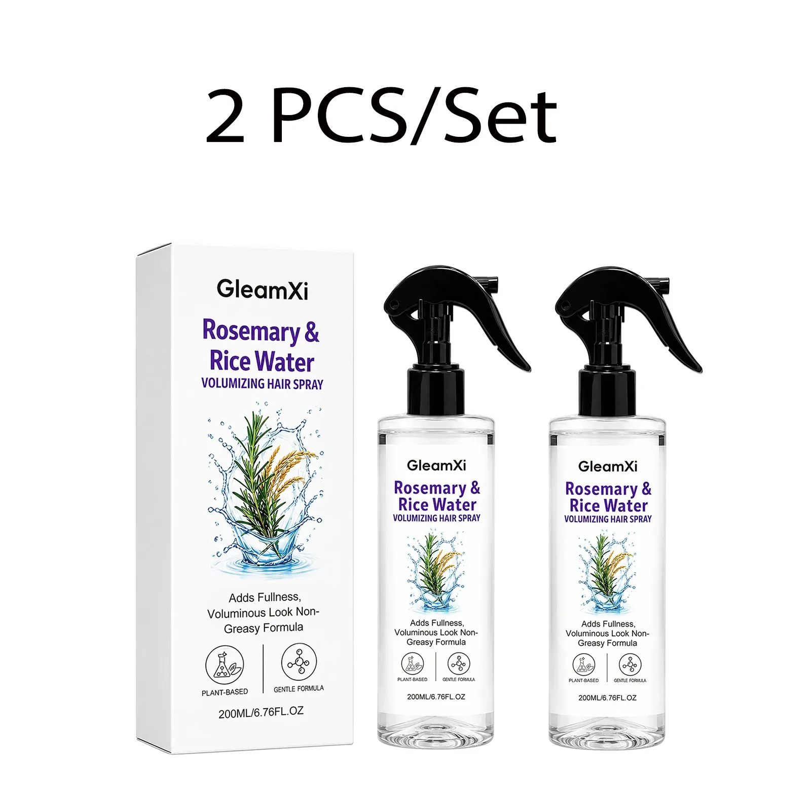 Spray Volumisant à l'Eau de Riz et Romarin pour Racines, Léger et Non Gras, 200 ml 10