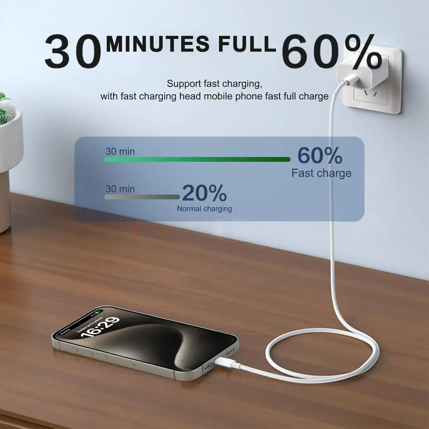 Chargeur de voyage USB-C PD 35W pour iPhone 17 Air/16/15/14/13/12/11, Pro Max, XS, XR et Samsung, prise UE, avec boîte de vente au détail 6