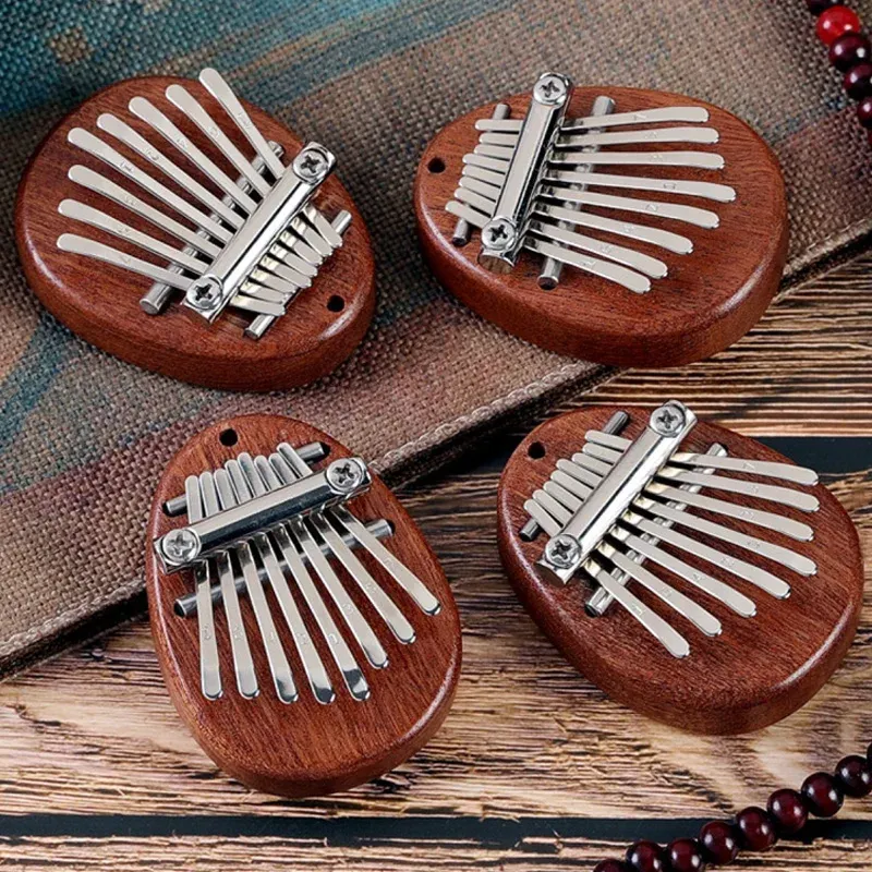 Piano à pouce 8 touches, Mini Kalimba exquis, piano à doigts portable, marimba pendentif, cadeau musical, clavier 8 touches, instrument de musique 6