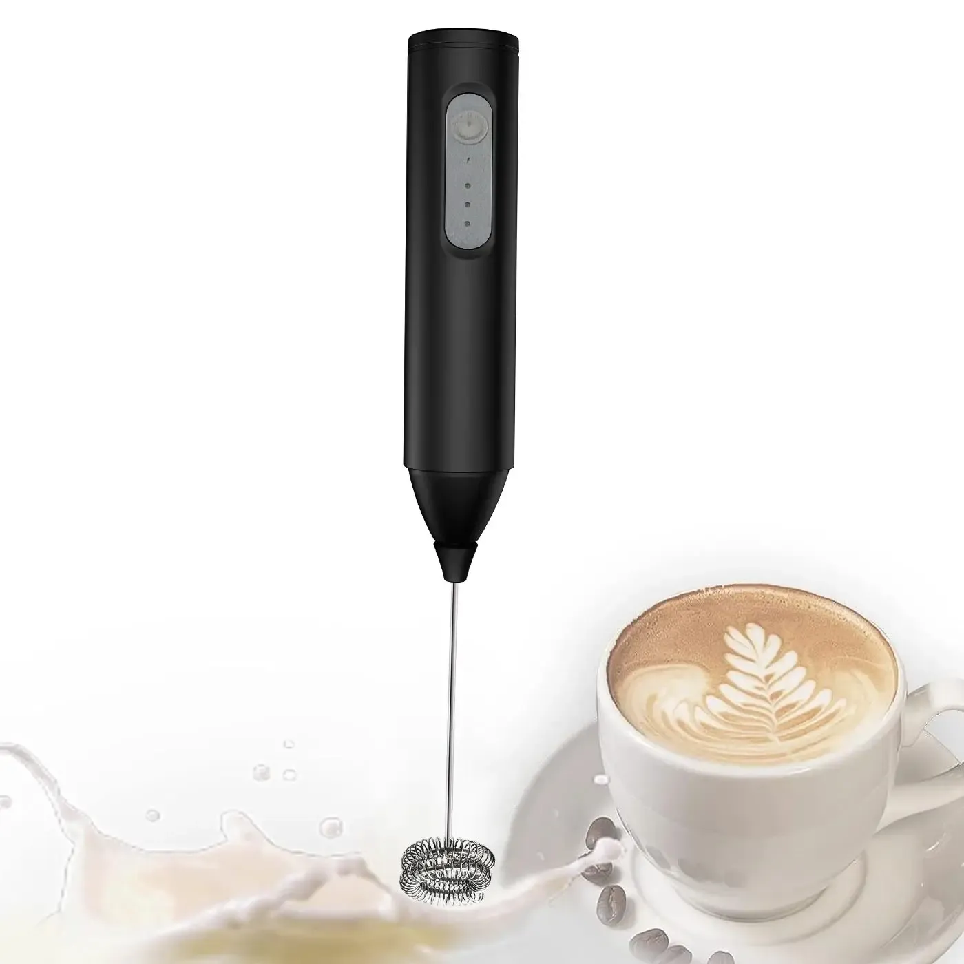Mousseur à lait USB rechargeable, 3 vitesses, mini batteur électrique pour café 8