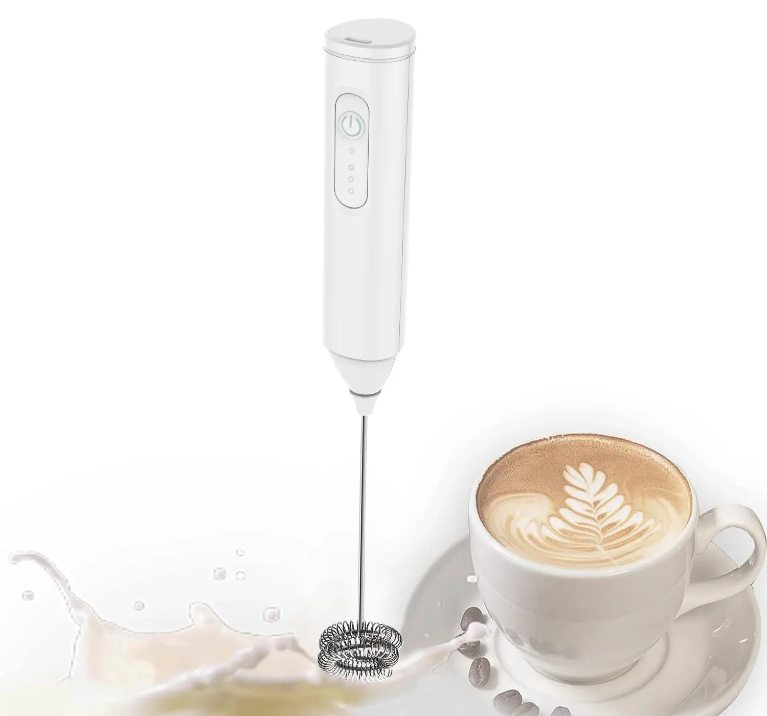 Mousseur à lait USB rechargeable, 3 vitesses, mini batteur électrique pour café 7