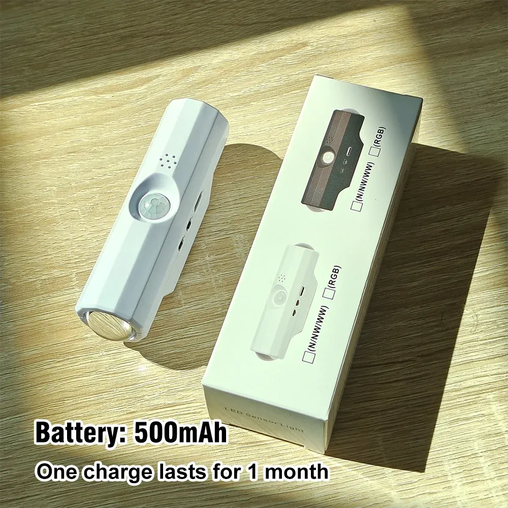 Veilleuse LED à détecteur de mouvement rechargeable USB-C, lampe murale sans fil à coller pour chambre, couloir et placard 6