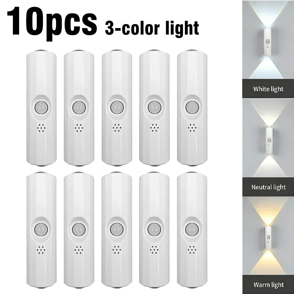 Veilleuse LED à détecteur de mouvement rechargeable USB-C, lampe murale sans fil à coller pour chambre, couloir et placard 12