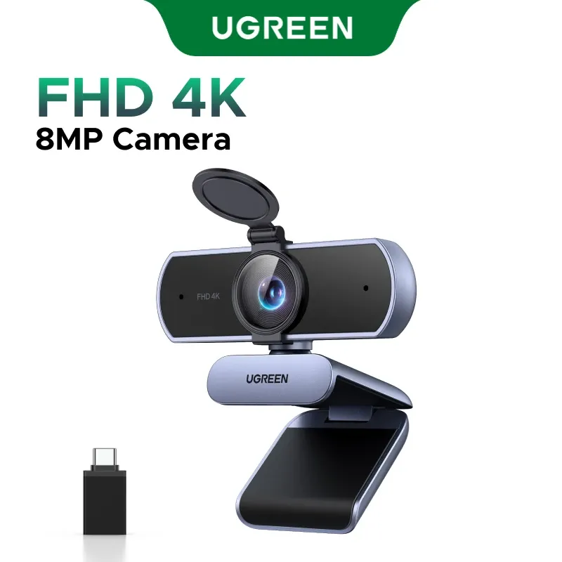 Webcam 4K FHD 1080P 8 MP pour PC, mise au point automatique PDAF, double microphone à réduction de bruit IA, webcam compatible avec Zoom, Teams et Google Meet 7