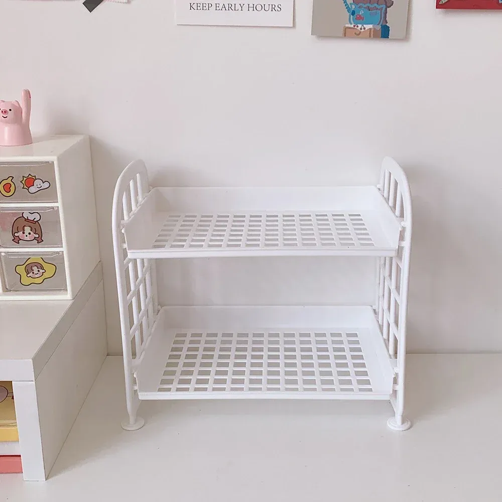 Étagère de bureau à double niveau, pliable, pour fournitures scolaires, bureau, maison et dortoir 10