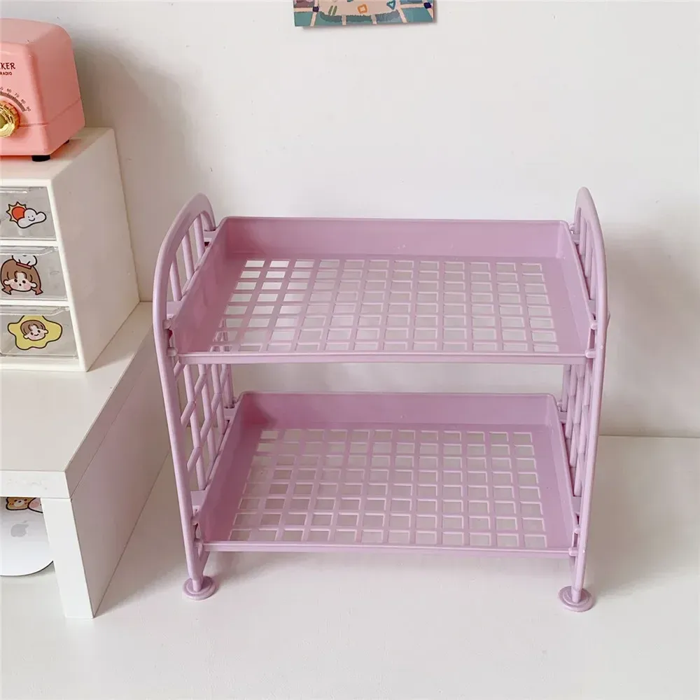 Étagère de bureau à double niveau, pliable, pour fournitures scolaires, bureau, maison et dortoir 11
