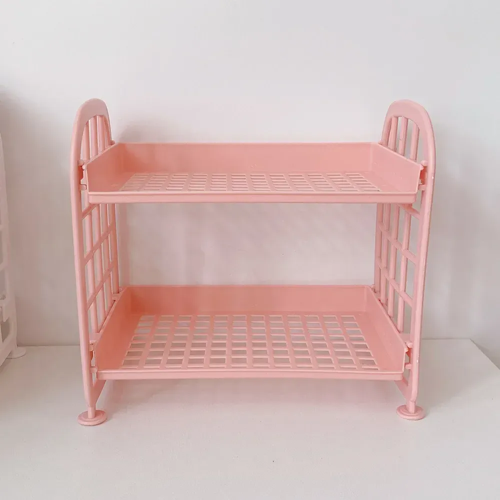 Étagère de bureau à double niveau, pliable, pour fournitures scolaires, bureau, maison et dortoir 8