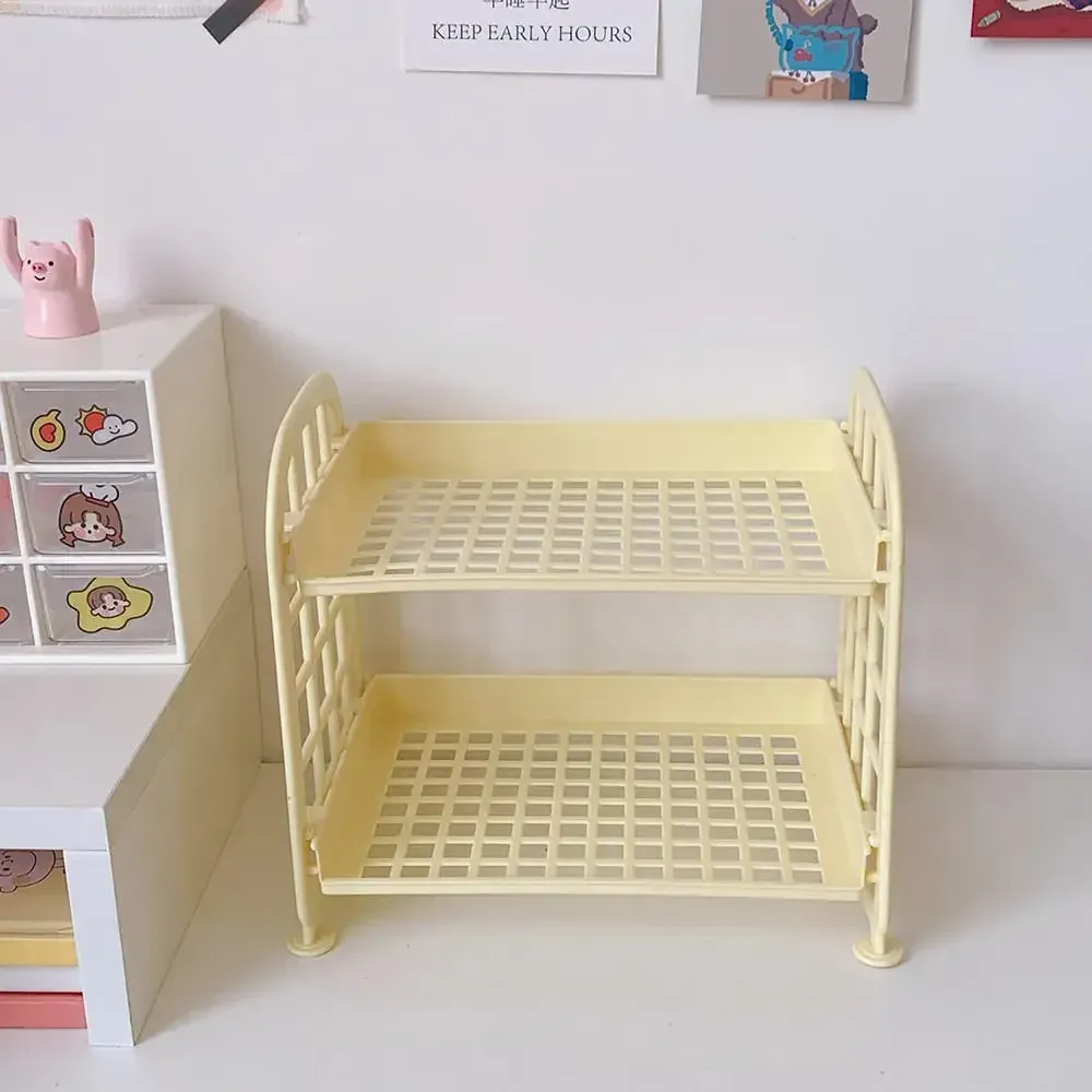 Étagère de bureau à double niveau, pliable, pour fournitures scolaires, bureau, maison et dortoir 9