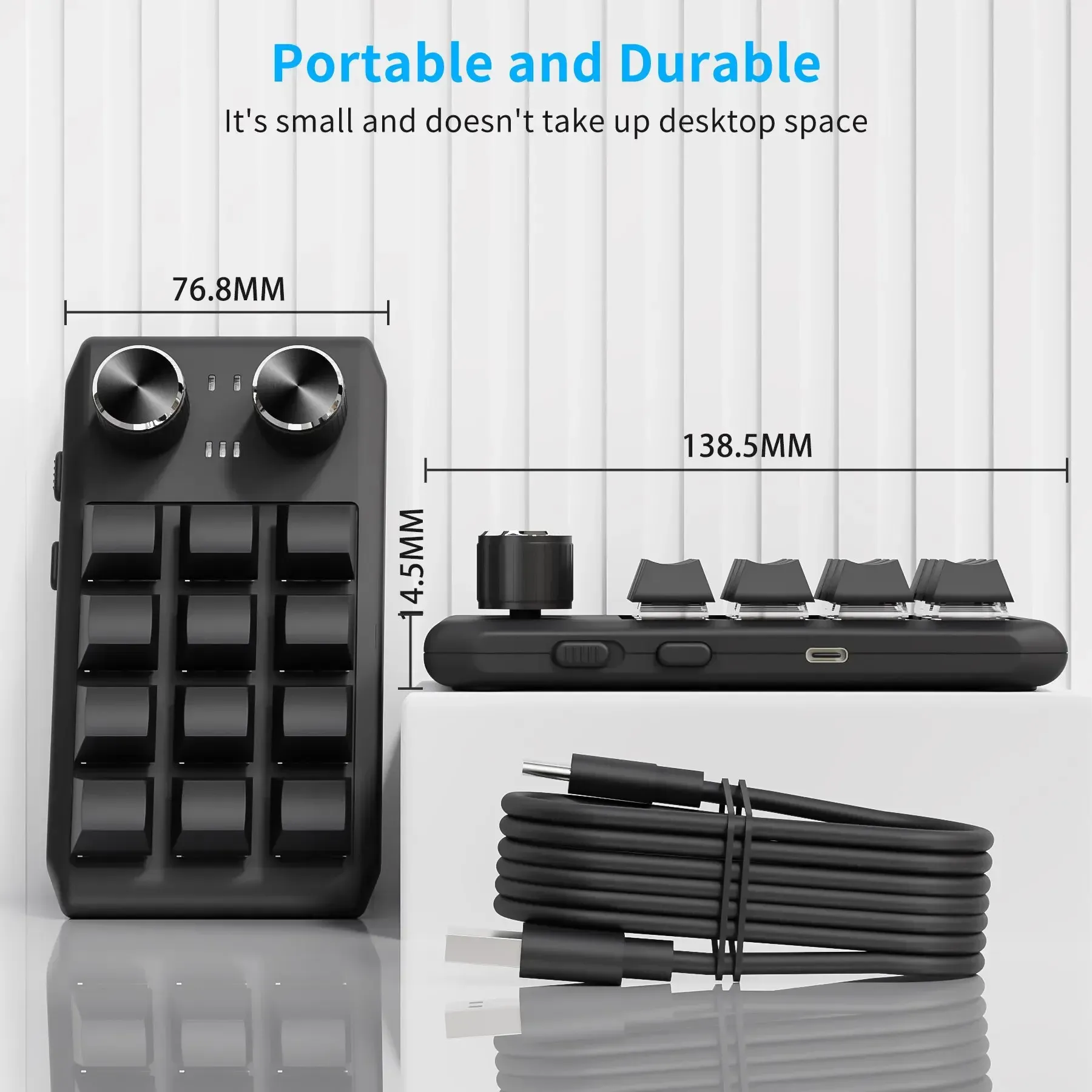 Macropad mécanique Bluetooth programmable 12 touches avec 2 boutons RVB, compatible switches Hotswap 6