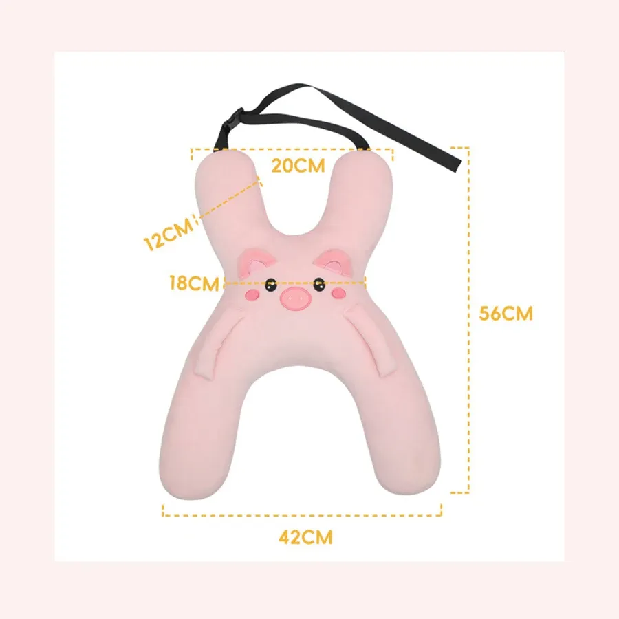 Coussin de nuque pour enfant à fixer sur la ceinture de sécurité, pour un maintien de la tête et un sommeil confortable pendant les longs trajets 6