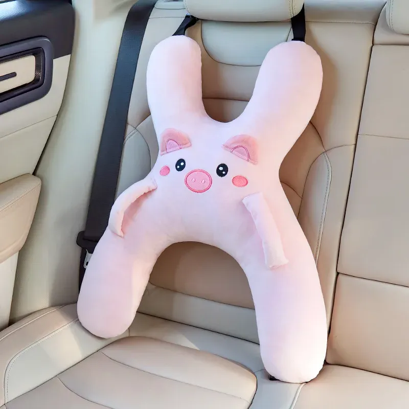 Coussin de nuque pour enfant à fixer sur la ceinture de sécurité, pour un maintien de la tête et un sommeil confortable pendant les longs trajets 8