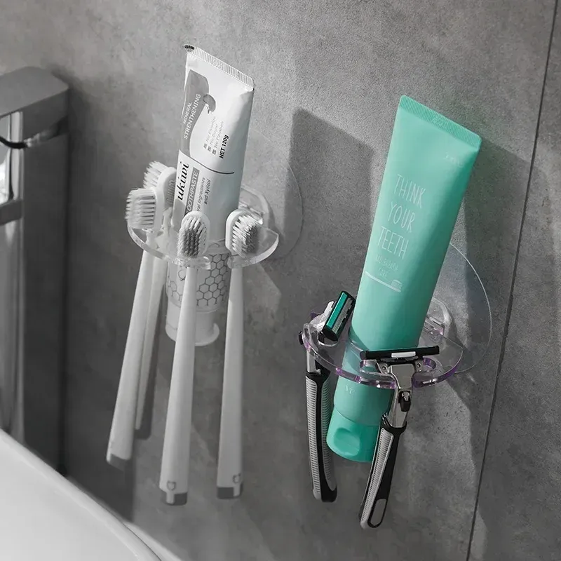 Porte-brosse à dents auto-adhésif élégant en salle de bain