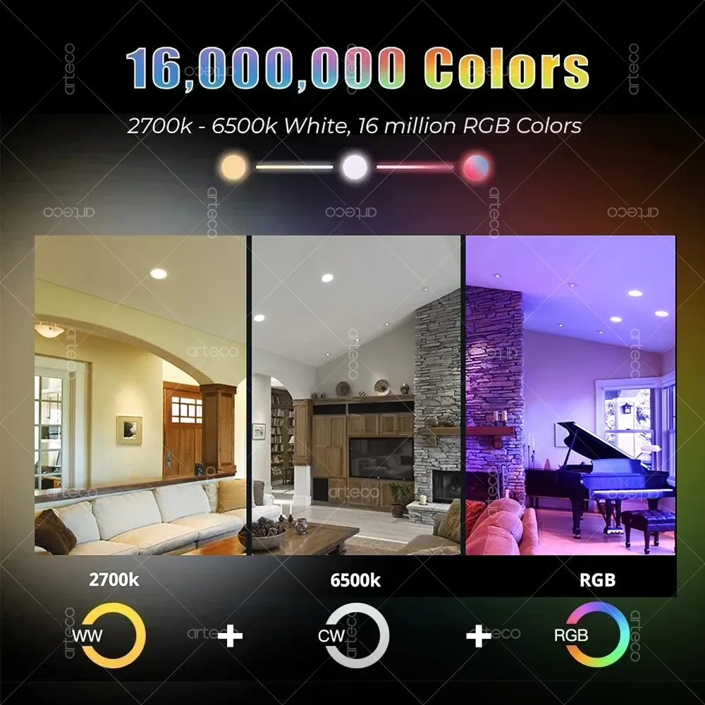 Ampoule LED intelligente Tuya E14 à intensité variable, WiFi, Zigbee et Bluetooth, 2700–6500 K, RVB, compatible Alexa et Google 2