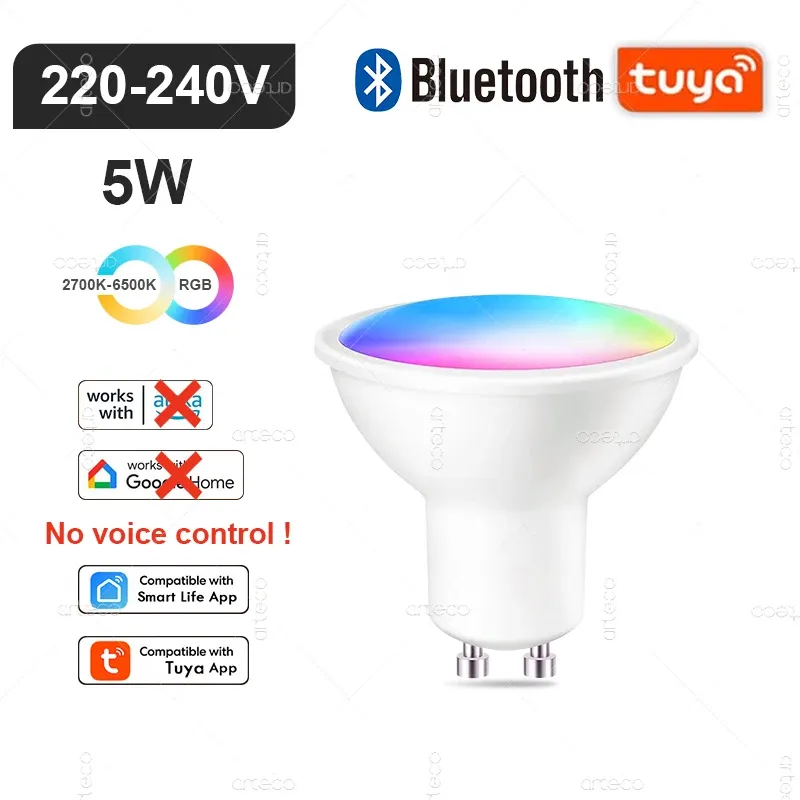 Ampoule LED intelligente Tuya E14 à intensité variable, WiFi, Zigbee et Bluetooth, 2700–6500 K, RVB, compatible Alexa et Google 12