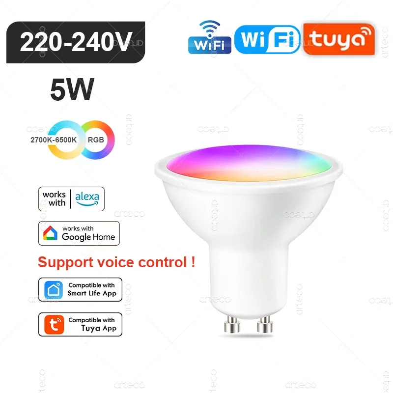 Ampoule LED intelligente Tuya E14 à intensité variable, WiFi, Zigbee et Bluetooth, 2700–6500 K, RVB, compatible Alexa et Google 16