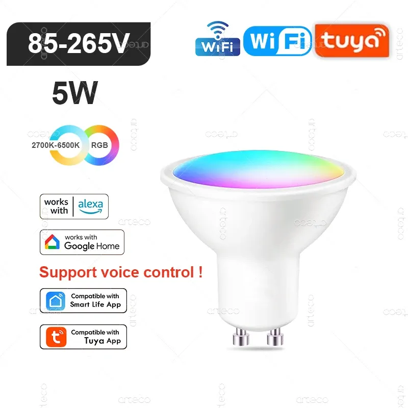 Ampoule LED intelligente Tuya E14 à intensité variable, WiFi, Zigbee et Bluetooth, 2700–6500 K, RVB, compatible Alexa et Google 11