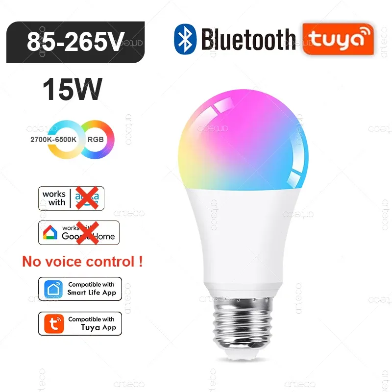 Ampoule LED intelligente Tuya E14 à intensité variable, WiFi, Zigbee et Bluetooth, 2700–6500 K, RVB, compatible Alexa et Google 17