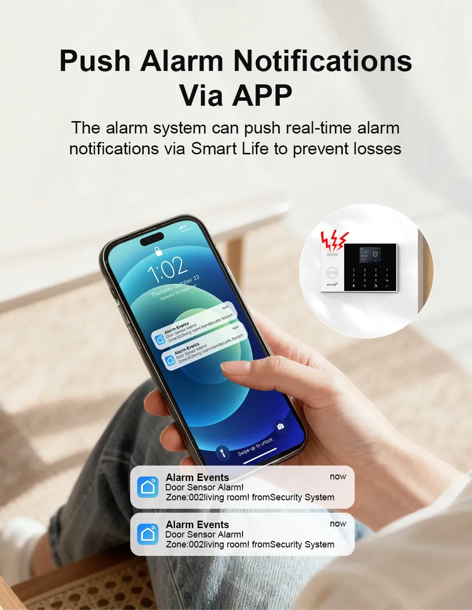 Détail des fonctions de l'alarme