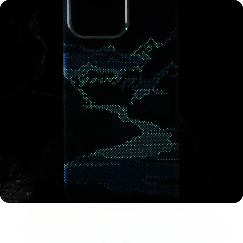 Coque MagSafe rigide à motif paysage abstrait en relief pour iPhone 14 Pro Max, 15, 16 et 17, compatible charge sans fil, protège-objectif en alliage 6