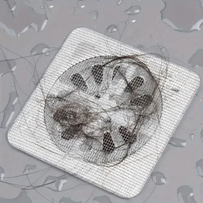 Crépine de douche jetable, lot de 100, filtre anti-cheveux pour salle de bain, douche, baignoire et évier de cuisine, filet en maille anti-obstruction 3