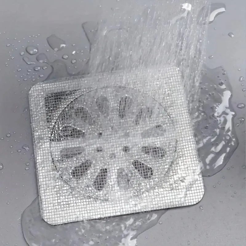 Crépine de douche jetable, lot de 100, filtre anti-cheveux pour salle de bain, douche, baignoire et évier de cuisine, filet en maille anti-obstruction 6