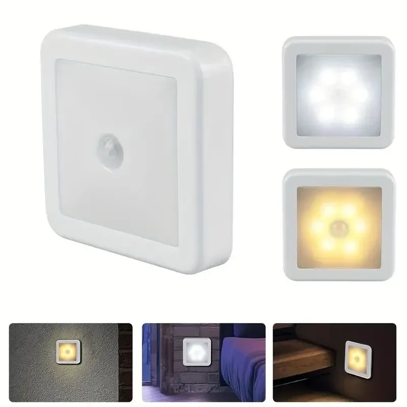 Veilleuse LED intelligente à détecteur de mouvement, fonctionnant sur piles, pour WC, chambre et couloir 2