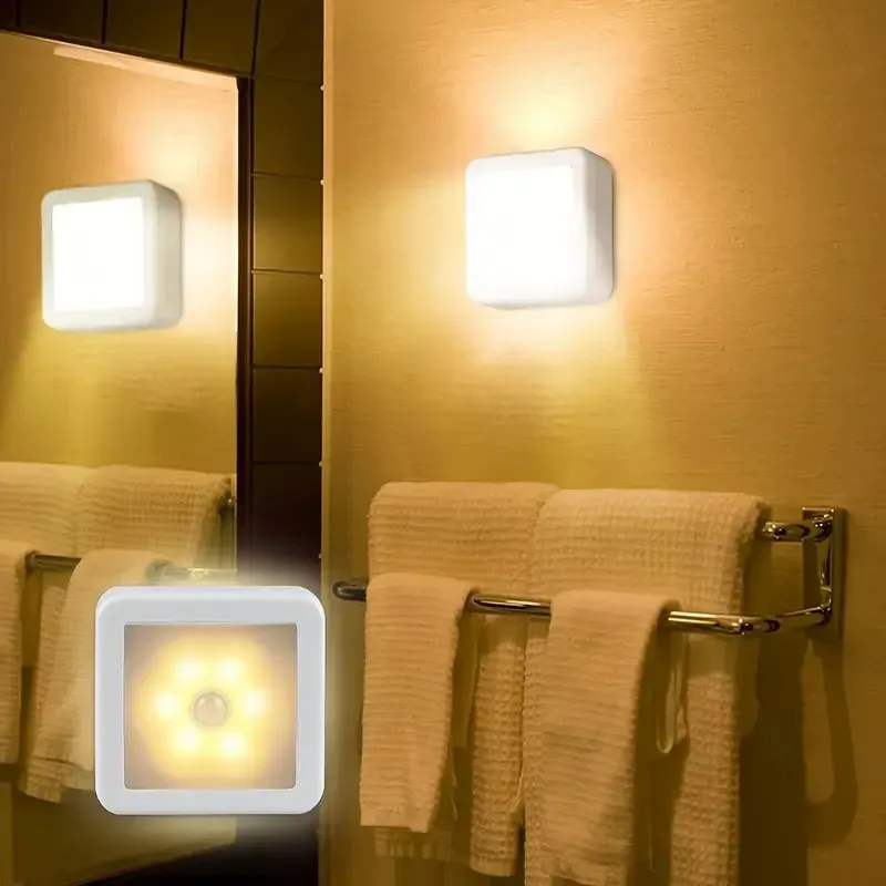 Veilleuse LED intelligente à détecteur de mouvement, fonctionnant sur piles, pour WC, chambre et couloir 6
