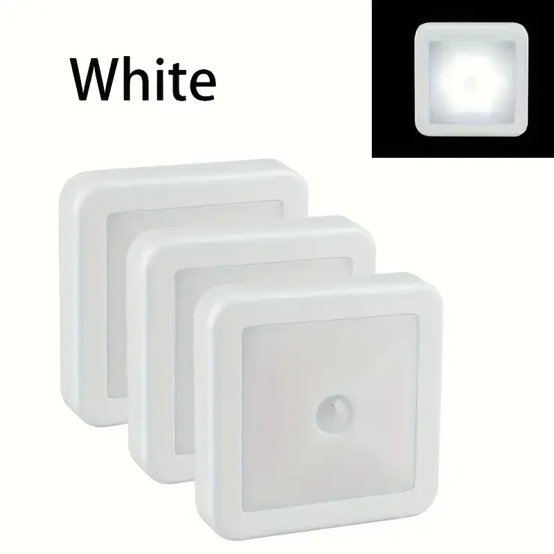 Veilleuse LED intelligente à détecteur de mouvement, fonctionnant sur piles, pour WC, chambre et couloir 11