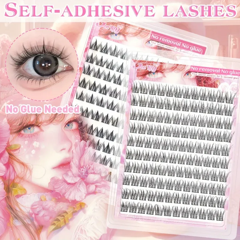 Cils auto-adhésifs C-Curl sans colle, pour le quotidien et les occasions spéciales, faciles à appliquer pour les débutantes - Image 1