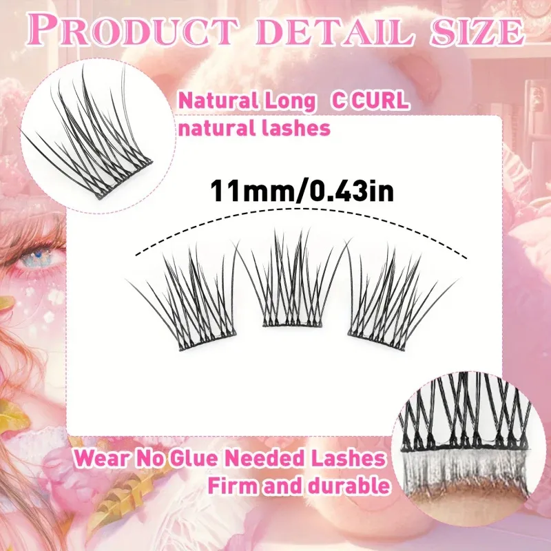 Cils auto-adhésifs C-Curl sans colle, pour le quotidien et les occasions spéciales, faciles à appliquer pour les débutantes 4
