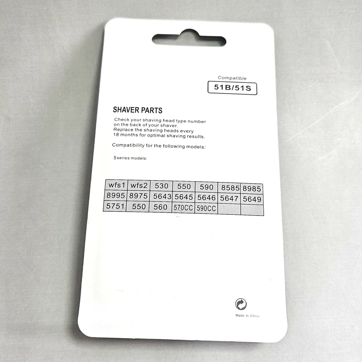 Tête de coupe de rechange en aluminium argenté 51S, compatible avec rasoirs électriques Braun séries 5 : WFS1, WFS2, 510, 550, 560, 570CC, 590CC 2