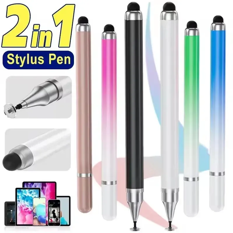 Stylet universel 2 en 1 pour tablette et smartphone Android et iOS, stylet pour iPad, stylet pour tablette graphique, stylet à écran tactile capacitif 2