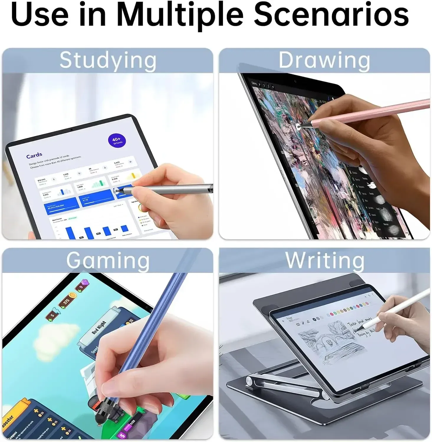 Stylet universel 2 en 1, prise en main ergonomique