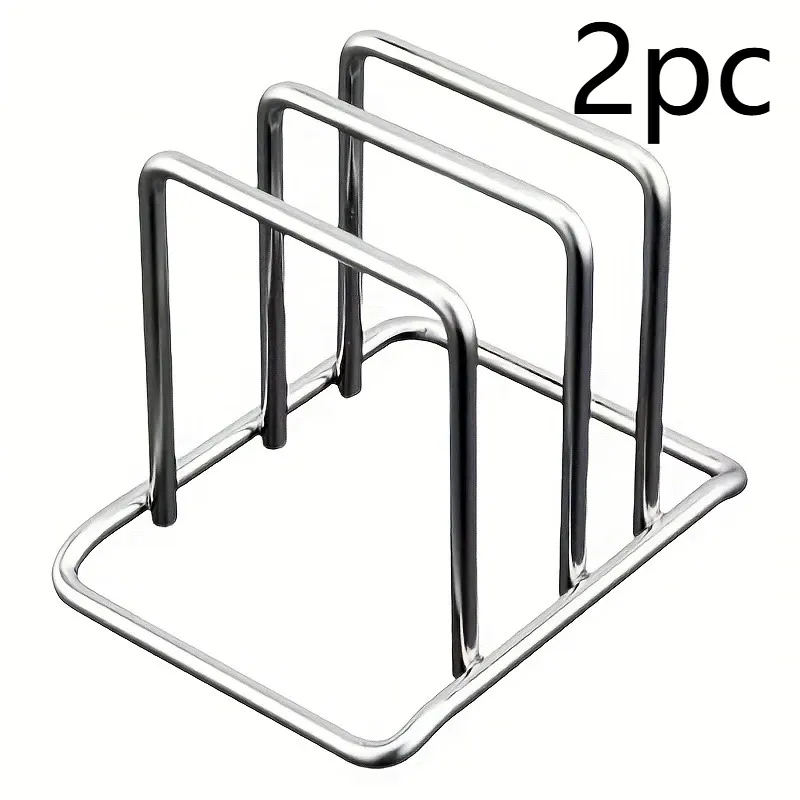 Organisateur de couvercles et planches à découper en acier inoxydable, gain de place, 1/2/3 pièces - Support de comptoir robuste pour cuisine 7