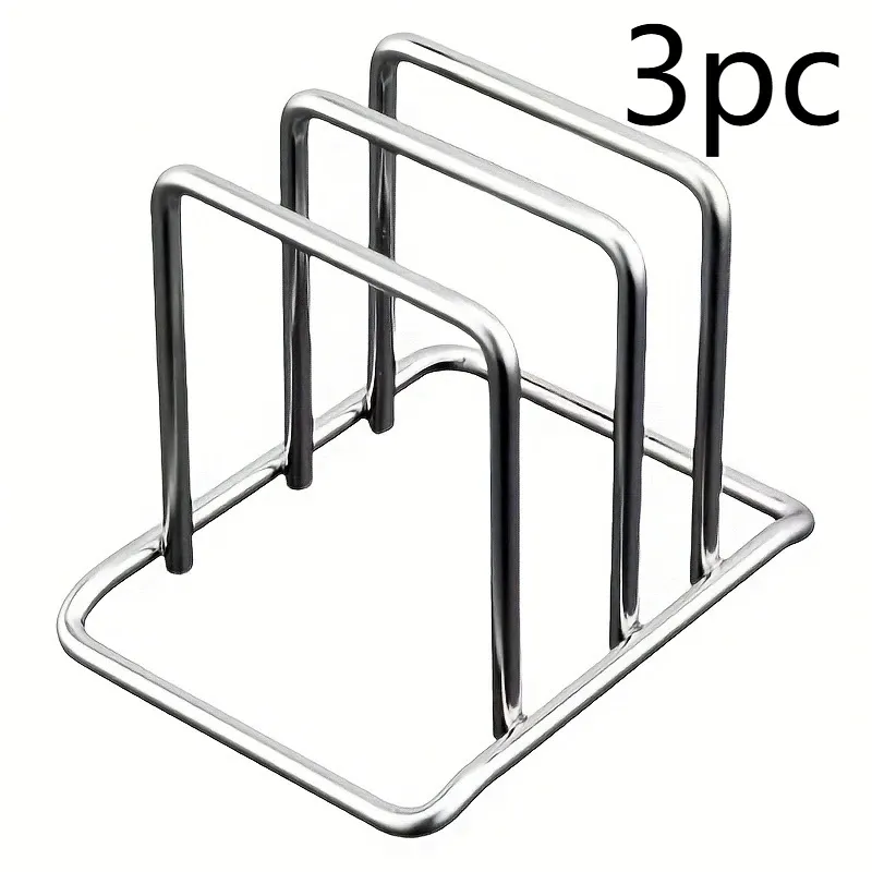 Organisateur de couvercles et planches à découper en acier inoxydable, gain de place, 1/2/3 pièces - Support de comptoir robuste pour cuisine 8