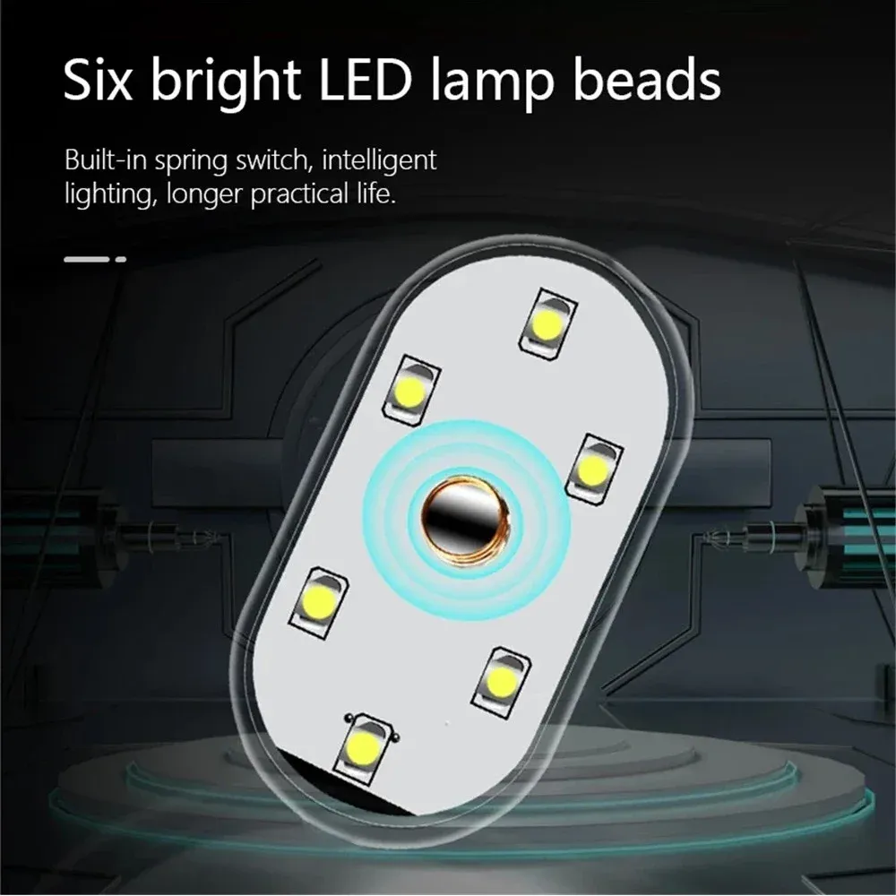 Éclairage LED pour habitacle de voiture, veilleuse sous tableau de bord et lampe de lecture rechargeable USB avec capteur tactile 3