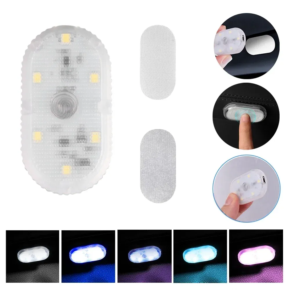 Éclairage LED pour habitacle de voiture, veilleuse sous tableau de bord et lampe de lecture rechargeable USB avec capteur tactile - Image 1