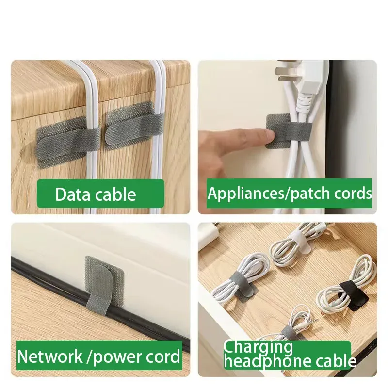 Porte-Câble Autoadhésif et Réglable pour Organisation de Bureau, Attache Réutilisable 5