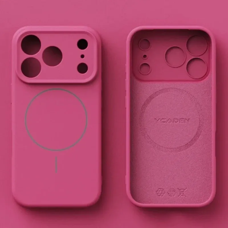 Coque en silicone liquide magnétique d'origine pour MagSafe, compatible iPhone 18, 17, 16, 15, 14 et 13 Pro Max, 16 Plus, 17 Air, coque souple au toucher doux 3