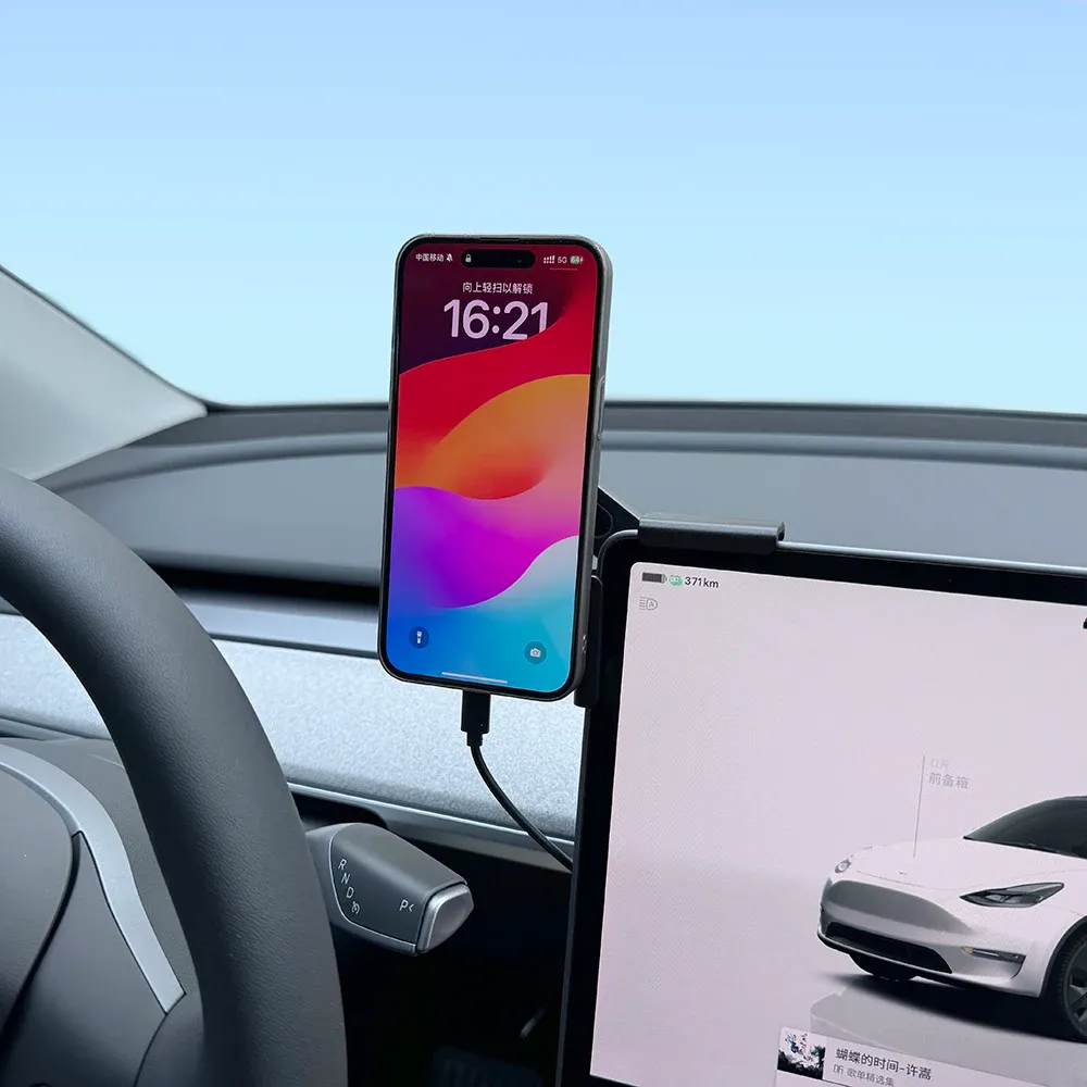 Support de téléphone magnétique pour voiture avec chargeur sans fil 15 W et Qi2.2 25 W, compatible MagSafe, pour Tesla Model Y et Model 3 JUNIPER 2026 6