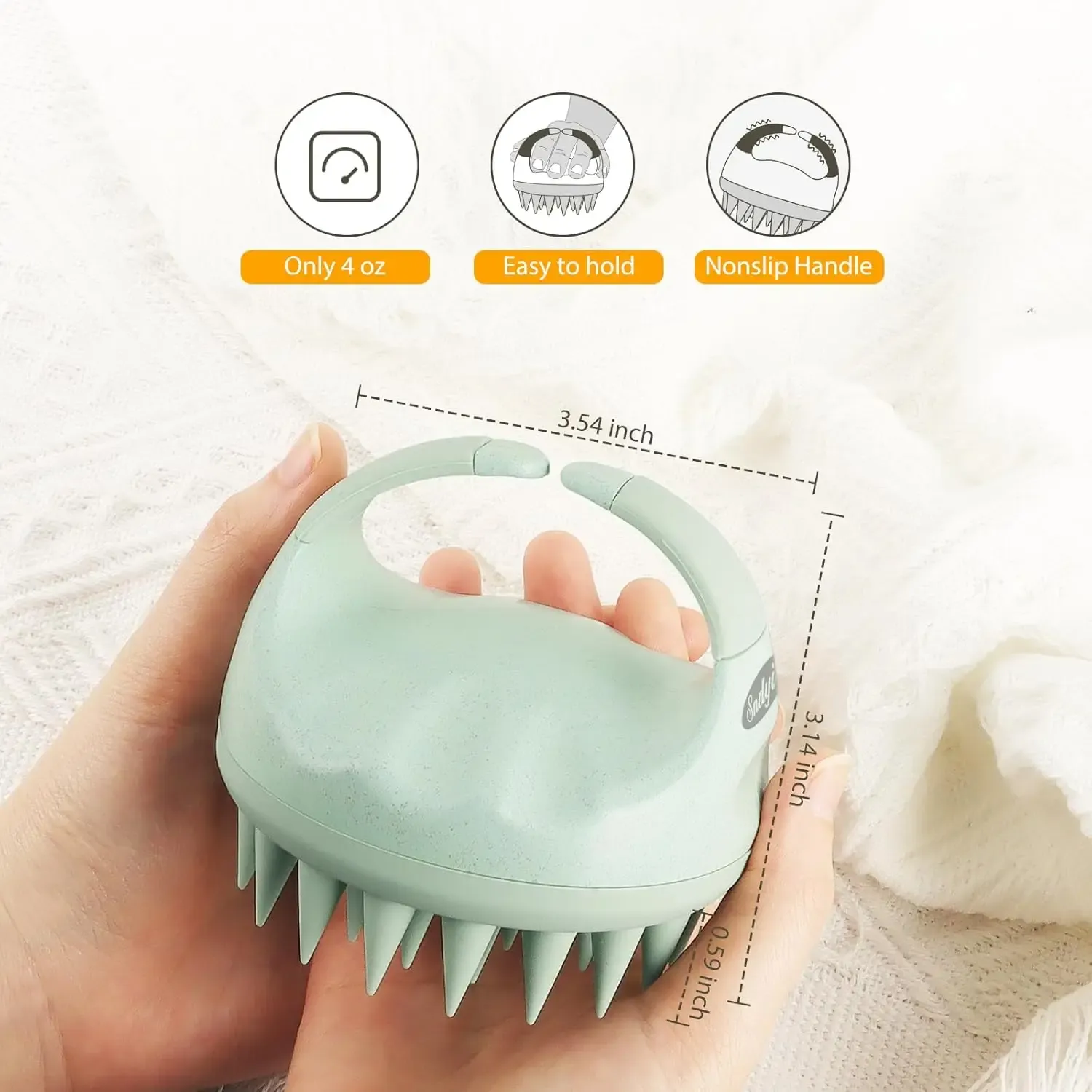 CALIYI Brosse de shampooing à masser le cuir chevelu, 1 ou 2 pièces, en silicone, peigne de nettoyage et de soin du cuir chevelu, outil de bain apaisant contre les démangeaisons 5