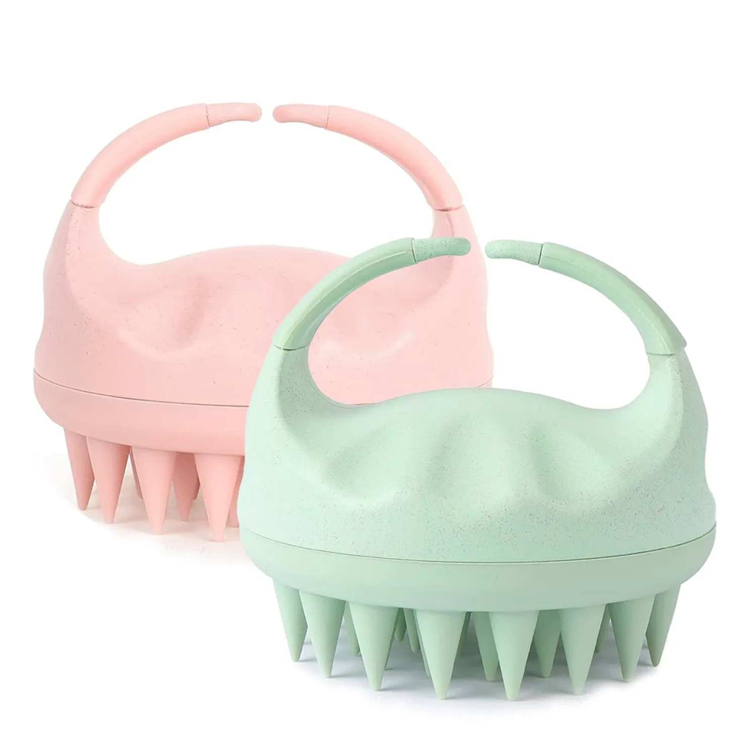 CALIYI Brosse de shampooing à masser le cuir chevelu, 1 ou 2 pièces, en silicone, peigne de nettoyage et de soin du cuir chevelu, outil de bain apaisant contre les démangeaisons 9