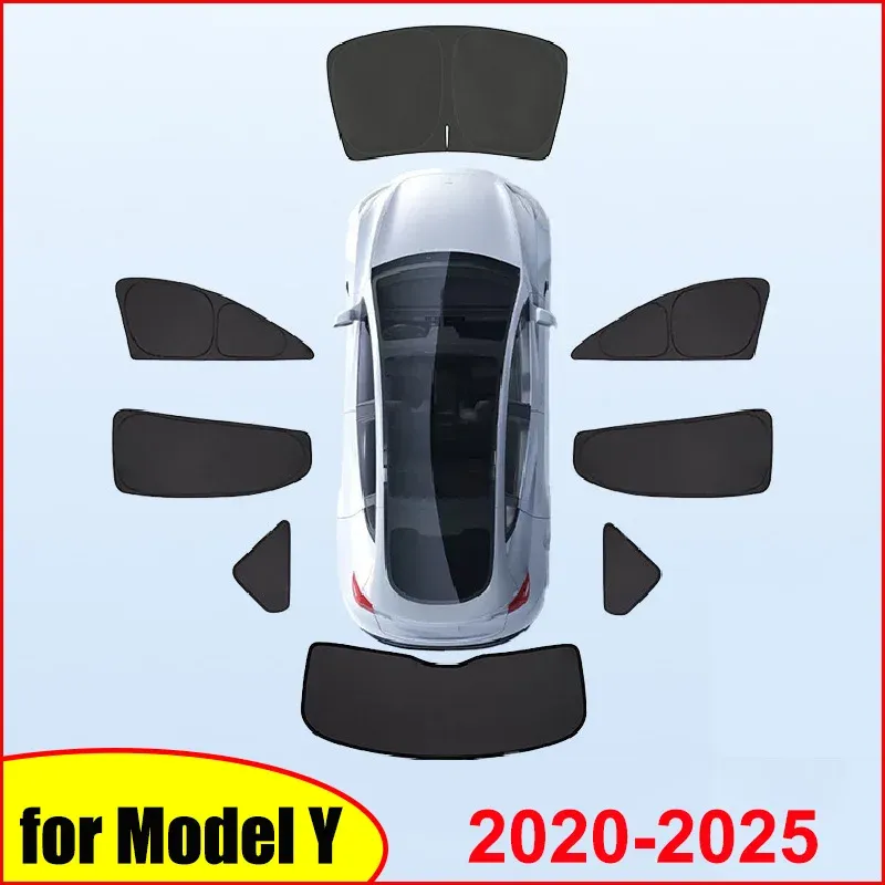Pare-soleil pour Tesla Model Y Juniper 2025-2026, pare-brise avant avec protection de confidentialité pour fenêtres latérales, idéal pour le camping