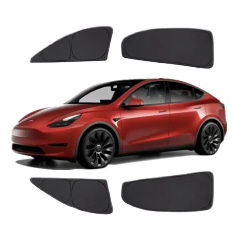 Pare-soleil pour Tesla Model Y Juniper 2025-2026, pare-brise avant avec protection de confidentialité pour fenêtres latérales, idéal pour le camping 4