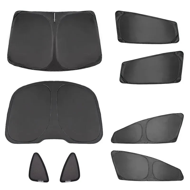 Pare-soleil pour Tesla Model Y Juniper 2025-2026, pare-brise avant avec protection de confidentialité pour fenêtres latérales, idéal pour le camping 5