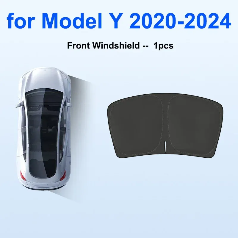 Pare-soleil pour Tesla Model Y Juniper 2025-2026, pare-brise avant avec protection de confidentialité pour fenêtres latérales, idéal pour le camping 7